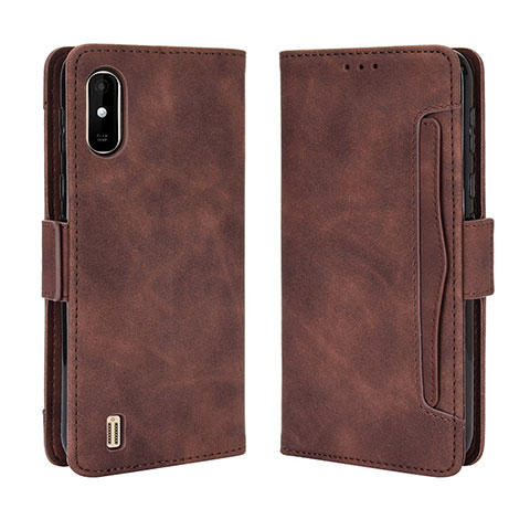 Custodia Portafoglio In Pelle Cover con Supporto BY3 per Wiko Y81 Marrone