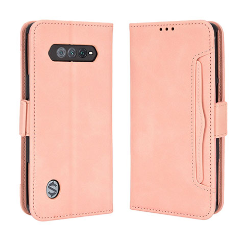 Custodia Portafoglio In Pelle Cover con Supporto BY3 per Xiaomi Black Shark 4S 5G Rosa