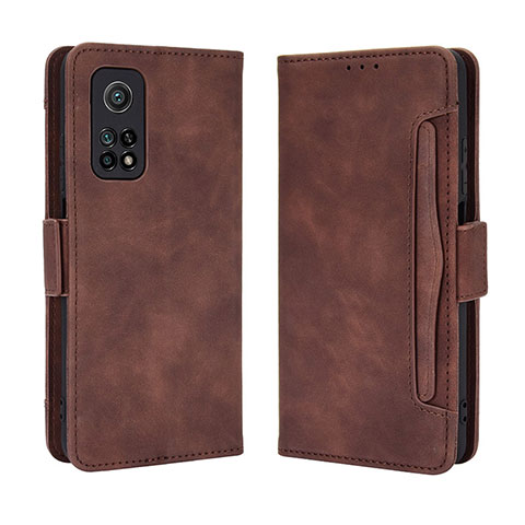 Custodia Portafoglio In Pelle Cover con Supporto BY3 per Xiaomi Mi 10T Pro 5G Marrone