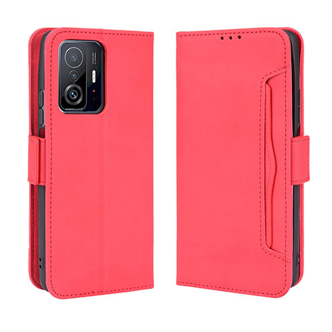 Custodia Portafoglio In Pelle Cover con Supporto BY3 per Xiaomi Mi 11T 5G Rosso