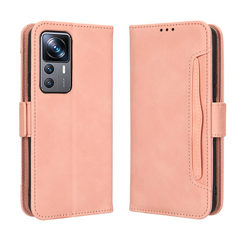 Custodia Portafoglio In Pelle Cover con Supporto BY3 per Xiaomi Mi 12T Pro 5G Rosa