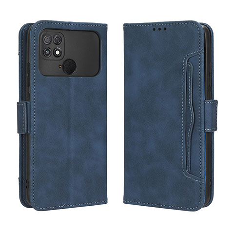 Custodia Portafoglio In Pelle Cover con Supporto BY3 per Xiaomi Poco C40 Blu