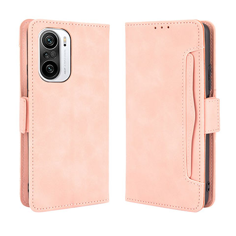 Custodia Portafoglio In Pelle Cover con Supporto BY3 per Xiaomi Poco F3 5G Rosa