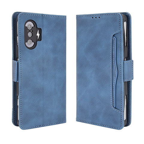 Custodia Portafoglio In Pelle Cover con Supporto BY3 per Xiaomi Poco F3 GT 5G Blu