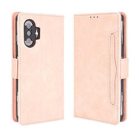 Custodia Portafoglio In Pelle Cover con Supporto BY3 per Xiaomi Poco F3 GT 5G Rosa