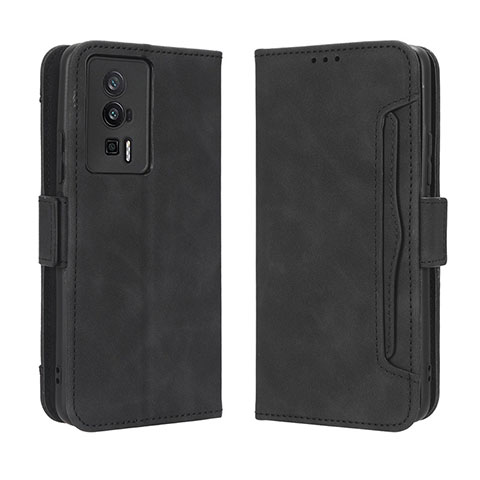 Custodia Portafoglio In Pelle Cover con Supporto BY3 per Xiaomi Poco F5 Pro 5G Nero