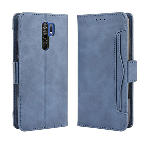 Custodia Portafoglio In Pelle Cover con Supporto BY3 per Xiaomi Poco M2 Blu