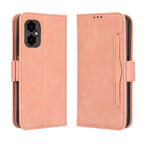 Custodia Portafoglio In Pelle Cover con Supporto BY3 per Xiaomi Poco M4 5G Rosa