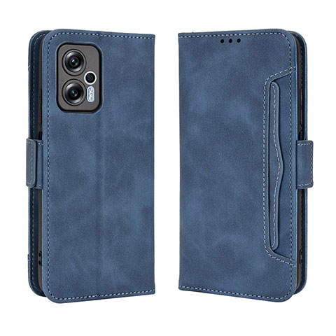 Custodia Portafoglio In Pelle Cover con Supporto BY3 per Xiaomi Poco X4 GT 5G Blu