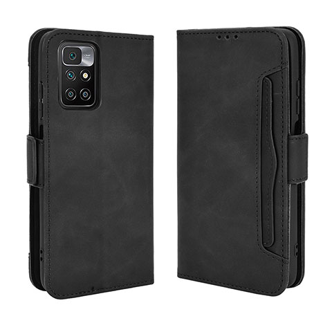 Custodia Portafoglio In Pelle Cover con Supporto BY3 per Xiaomi Redmi 10 4G Nero