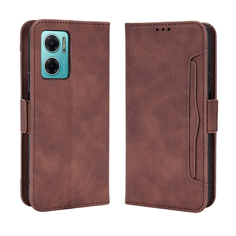 Custodia Portafoglio In Pelle Cover con Supporto BY3 per Xiaomi Redmi 10 5G Marrone