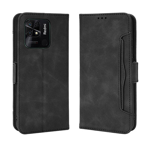 Custodia Portafoglio In Pelle Cover con Supporto BY3 per Xiaomi Redmi 10 India Nero