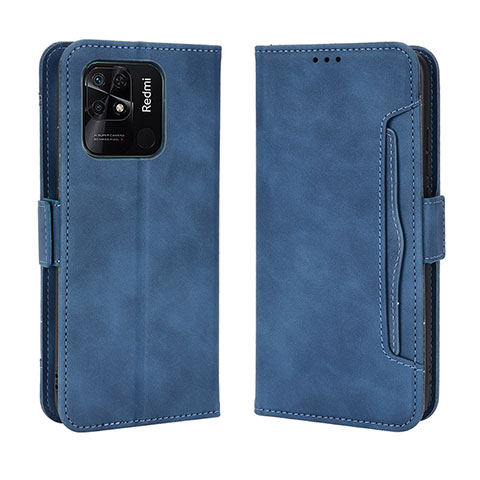 Custodia Portafoglio In Pelle Cover con Supporto BY3 per Xiaomi Redmi 10C 4G Blu