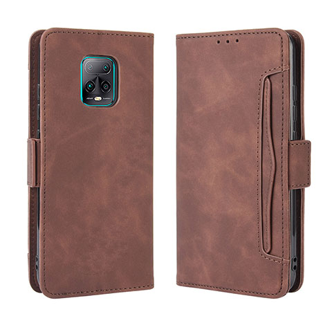 Custodia Portafoglio In Pelle Cover con Supporto BY3 per Xiaomi Redmi 10X Pro 5G Marrone