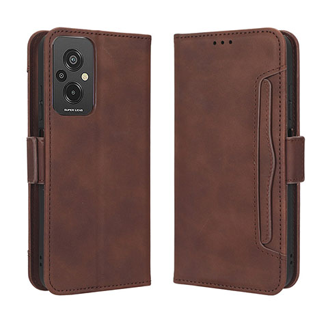 Custodia Portafoglio In Pelle Cover con Supporto BY3 per Xiaomi Redmi 11 Prime 4G Marrone