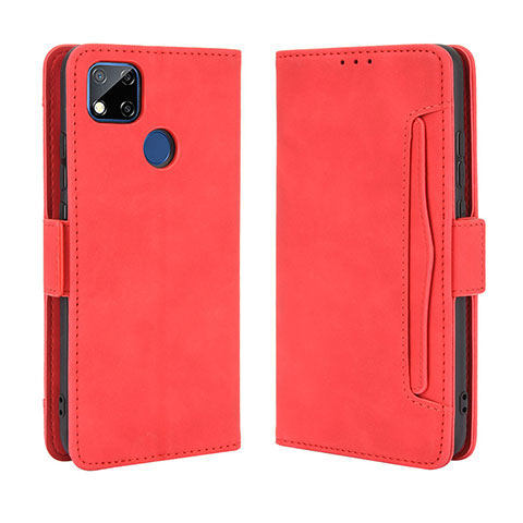 Custodia Portafoglio In Pelle Cover con Supporto BY3 per Xiaomi Redmi 9 Activ Rosso