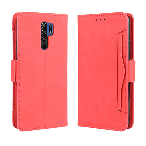 Custodia Portafoglio In Pelle Cover con Supporto BY3 per Xiaomi Redmi 9 Prime India Rosso