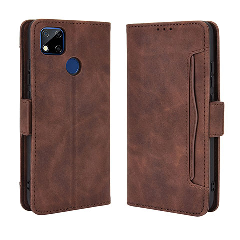 Custodia Portafoglio In Pelle Cover con Supporto BY3 per Xiaomi Redmi 9C Marrone