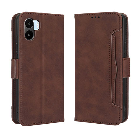 Custodia Portafoglio In Pelle Cover con Supporto BY3 per Xiaomi Redmi A1 Marrone