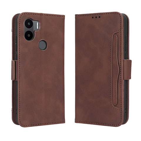 Custodia Portafoglio In Pelle Cover con Supporto BY3 per Xiaomi Redmi A1 Plus Marrone