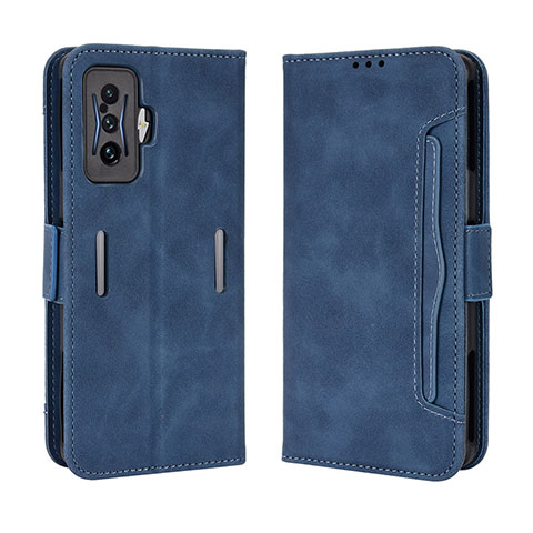 Custodia Portafoglio In Pelle Cover con Supporto BY3 per Xiaomi Redmi K50 Gaming AMG F1 5G Blu