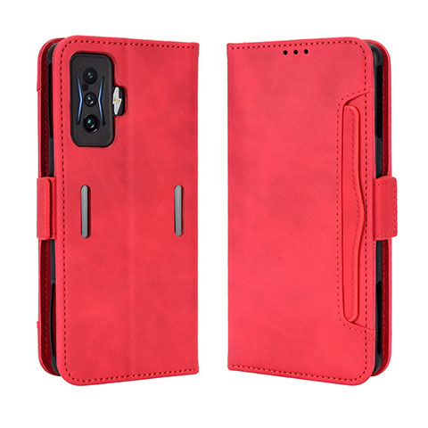 Custodia Portafoglio In Pelle Cover con Supporto BY3 per Xiaomi Redmi K50 Gaming AMG F1 5G Rosso