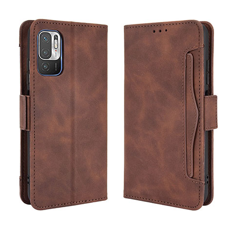 Custodia Portafoglio In Pelle Cover con Supporto BY3 per Xiaomi Redmi Note 10 5G Marrone