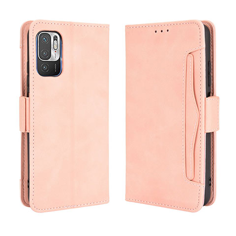 Custodia Portafoglio In Pelle Cover con Supporto BY3 per Xiaomi Redmi Note 10 5G Rosa