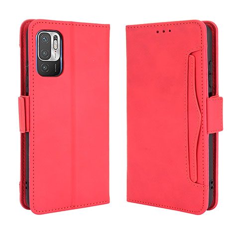 Custodia Portafoglio In Pelle Cover con Supporto BY3 per Xiaomi Redmi Note 10 5G Rosso