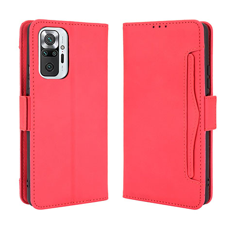 Custodia Portafoglio In Pelle Cover con Supporto BY3 per Xiaomi Redmi Note 10 Pro 4G Rosso