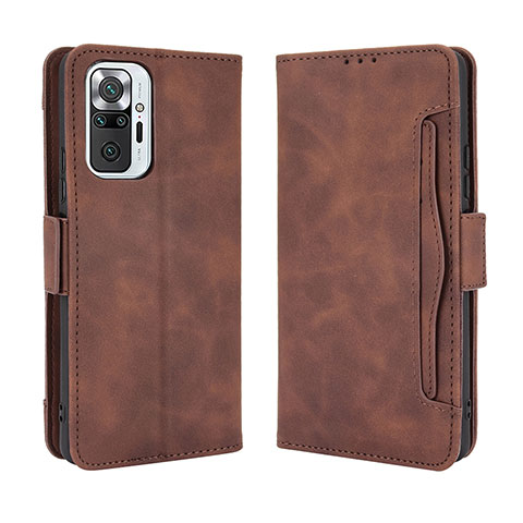 Custodia Portafoglio In Pelle Cover con Supporto BY3 per Xiaomi Redmi Note 10 Pro Max Marrone