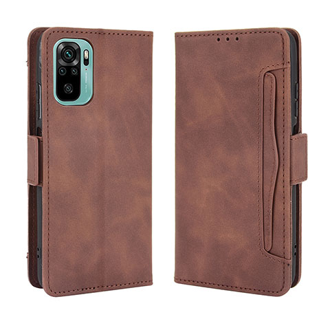 Custodia Portafoglio In Pelle Cover con Supporto BY3 per Xiaomi Redmi Note 10S 4G Marrone