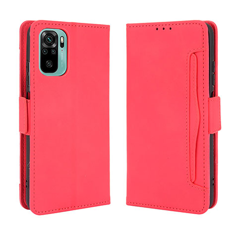 Custodia Portafoglio In Pelle Cover con Supporto BY3 per Xiaomi Redmi Note 10S 4G Rosso