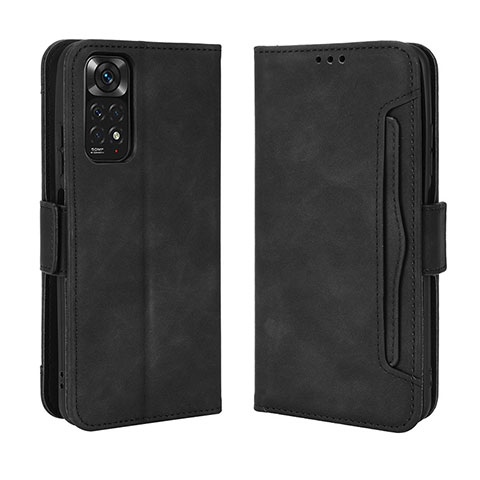 Custodia Portafoglio In Pelle Cover con Supporto BY3 per Xiaomi Redmi Note 11 4G (2022) Nero