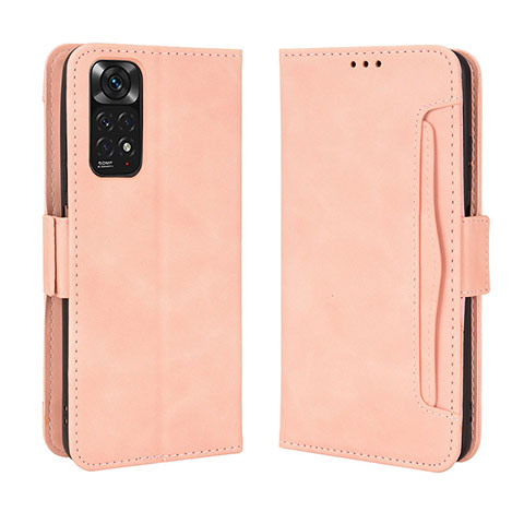 Custodia Portafoglio In Pelle Cover con Supporto BY3 per Xiaomi Redmi Note 11 4G (2022) Rosa