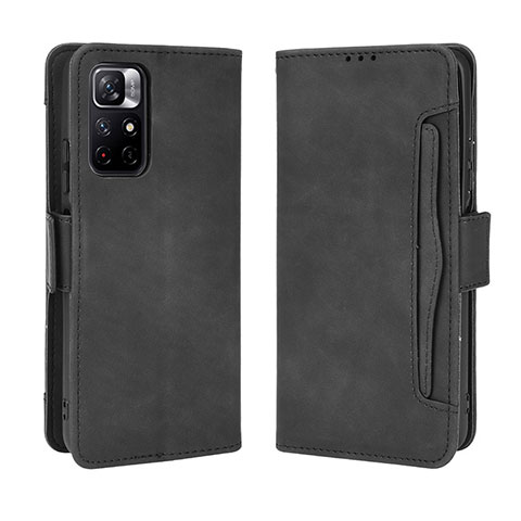 Custodia Portafoglio In Pelle Cover con Supporto BY3 per Xiaomi Redmi Note 11 5G Nero