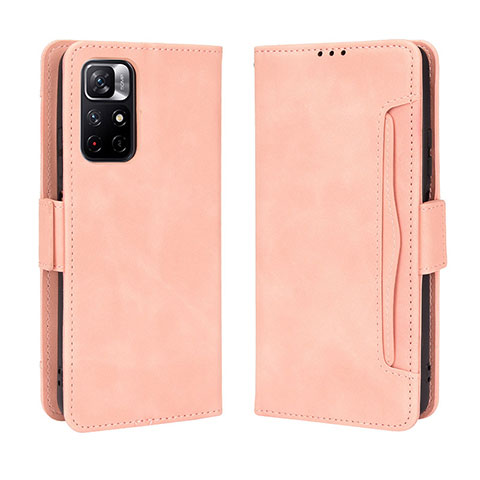 Custodia Portafoglio In Pelle Cover con Supporto BY3 per Xiaomi Redmi Note 11 5G Rosa