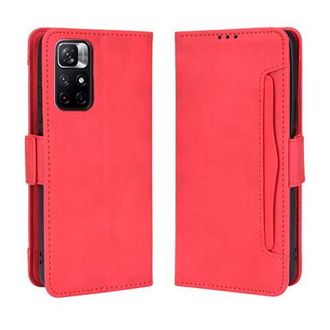 Custodia Portafoglio In Pelle Cover con Supporto BY3 per Xiaomi Redmi Note 11 5G Rosso