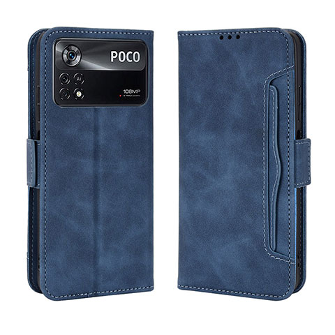 Custodia Portafoglio In Pelle Cover con Supporto BY3 per Xiaomi Redmi Note 11E Pro 5G Blu