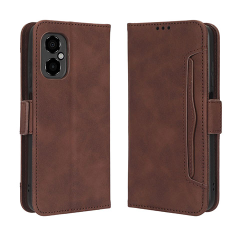 Custodia Portafoglio In Pelle Cover con Supporto BY3 per Xiaomi Redmi Note 11R 5G Marrone