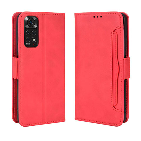 Custodia Portafoglio In Pelle Cover con Supporto BY3 per Xiaomi Redmi Note 11S 4G Rosso