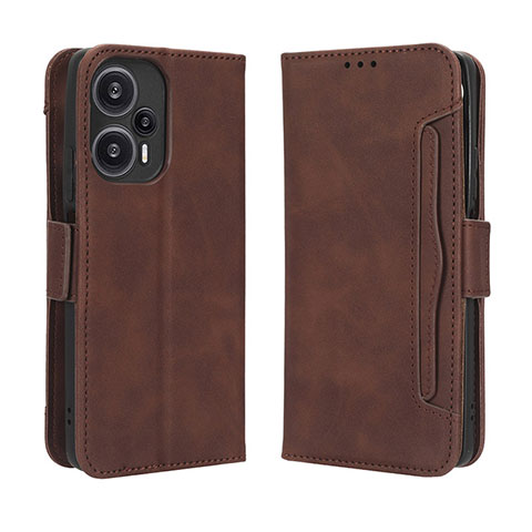 Custodia Portafoglio In Pelle Cover con Supporto BY3 per Xiaomi Redmi Note 12 Turbo 5G Marrone