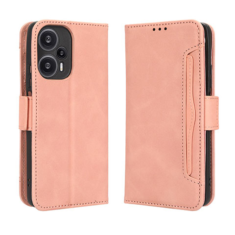 Custodia Portafoglio In Pelle Cover con Supporto BY3 per Xiaomi Redmi Note 12 Turbo 5G Rosa