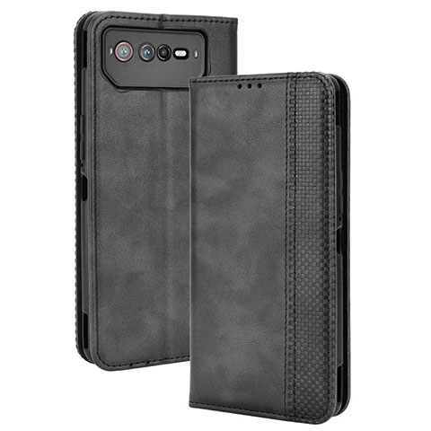 Custodia Portafoglio In Pelle Cover con Supporto BY4 per Asus ROG Phone 6 Nero