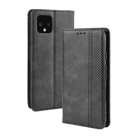 Custodia Portafoglio In Pelle Cover con Supporto BY4 per Google Pixel 4 Nero