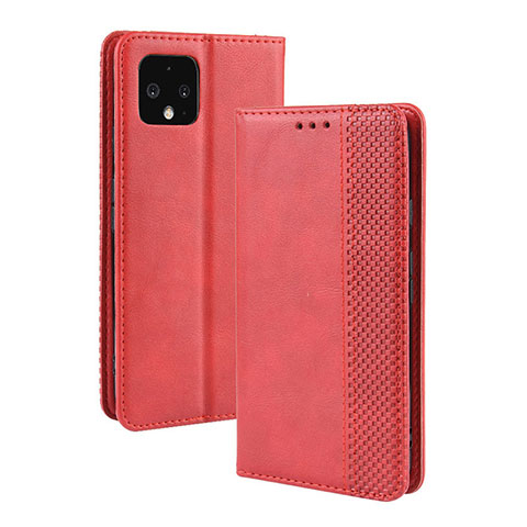 Custodia Portafoglio In Pelle Cover con Supporto BY4 per Google Pixel 4 XL Rosso