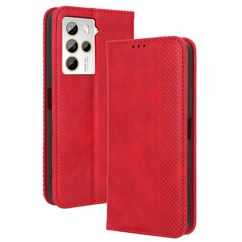 Custodia Portafoglio In Pelle Cover con Supporto BY4 per HTC U23 Pro 5G Rosso