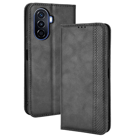 Custodia Portafoglio In Pelle Cover con Supporto BY4 per Huawei Enjoy 50 Nero