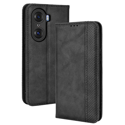 Custodia Portafoglio In Pelle Cover con Supporto BY4 per Huawei Honor 60 Pro 5G Nero