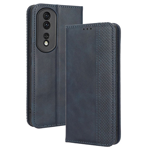 Custodia Portafoglio In Pelle Cover con Supporto BY4 per Huawei Honor 80 Pro 5G Blu